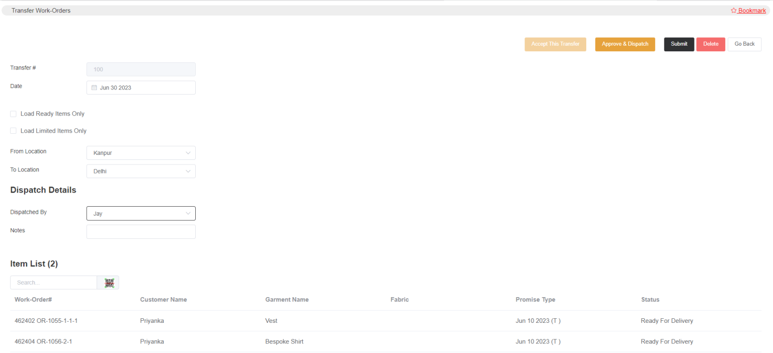 Transfer Work-Orders – EasyTailorApp.com Support